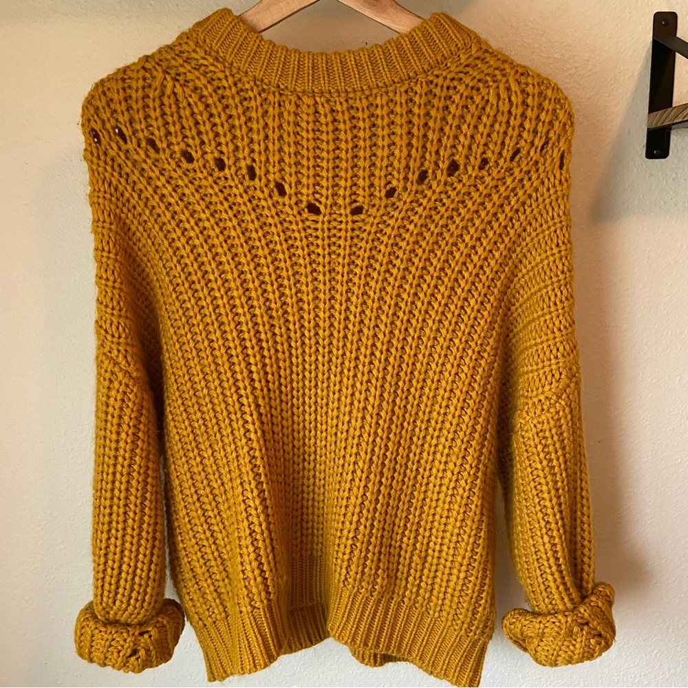 Elodie Chunky Knit Mustard Yellow Sweater